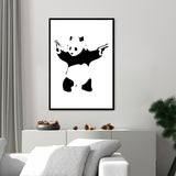 Oso Panda - Póster 21x30 con Marco Negro