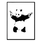Oso Panda - Póster 21x30 con Marco Negro