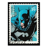 Sello de Batman Azul - Póster 30x40 con Marco Negro