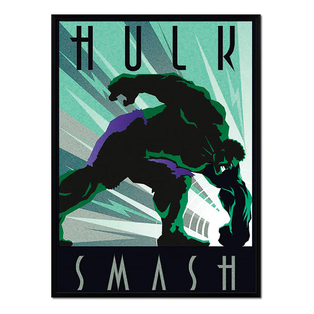 Hulk Smash - Póster 30x40 con Marco Negro
