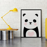 Oso Panda - Póster 50x70 con Marco Negro