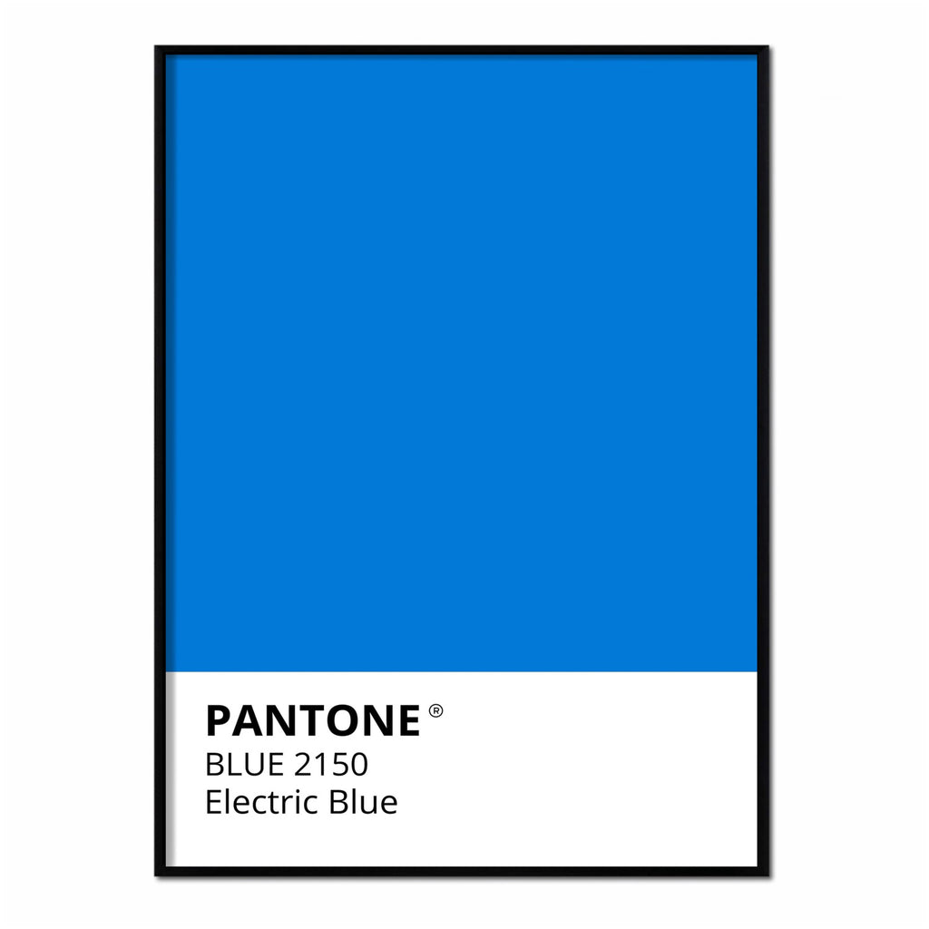 Azul Eléctrico - Póster 50x70 con Marco Negro