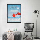 Fly on the Clouds Bespin - Póster 50x70 con Marco Negro