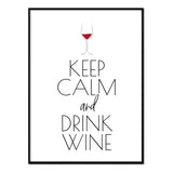 Póster Keep Calm and Drink Wine