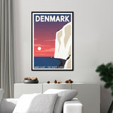 Denmark - Póster 50x70 con Marco Negro